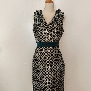 Anna Sui For Modcloth Green And Gold Shift Dress